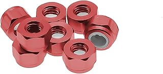 8pcs M3 3mm Wheel Hex Lock Nut Tire Nut for Ecx Ruckus Parts Ecx Torment Parts Ecx Amp Mt Upgrades Lock Nut Upgrades Ecx 2wd Hop-Up Parts(red)