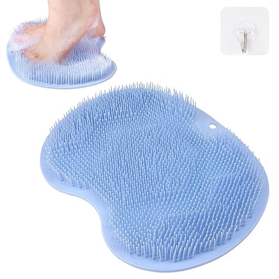 Geathje Silicone Fo ot Scrubber Mat for Shower – F ot Cleaner & Massager with Non-Slip Suction Cups | Deep Clean Exfoliator for Heel, Sole & Toe | Foot Spa Brush for Bath & Pain Relief (1 Pc)-image-31