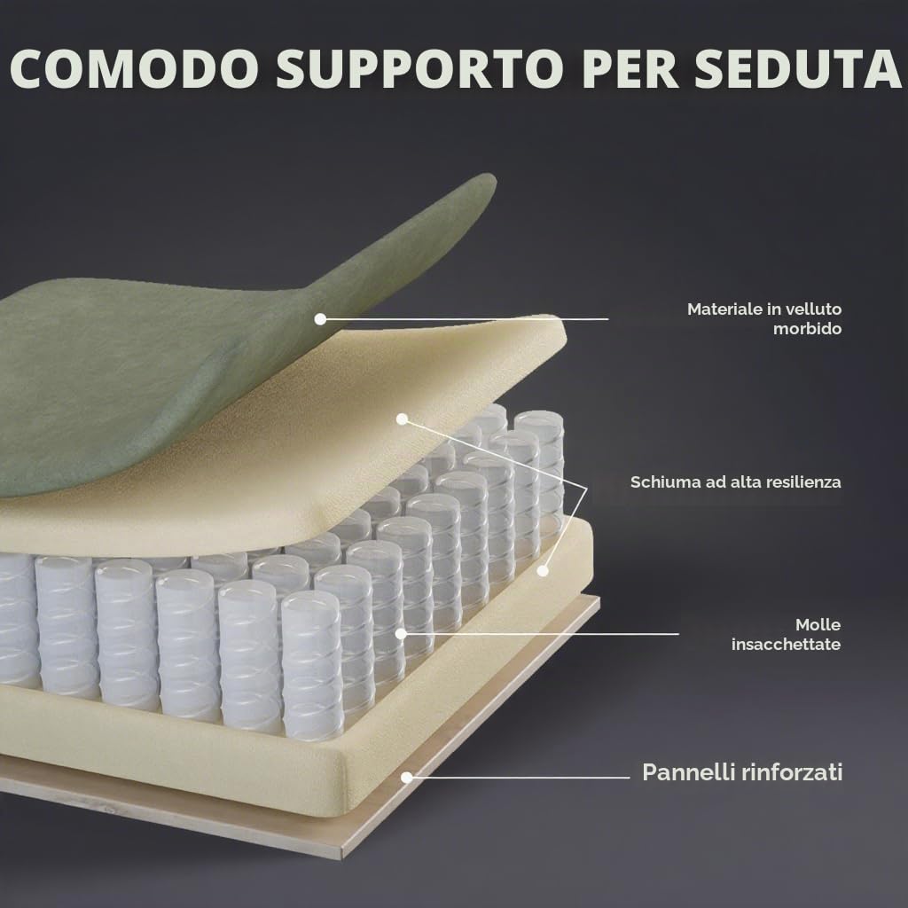 Huracan Sedia da gaming con massaggio lombare, Sedia da Gamer ergonomica, in tessuto di velluto, Poltrona da Gaming con poggiatesta regolabile e cuscino lombare, poggiapiedi, verde