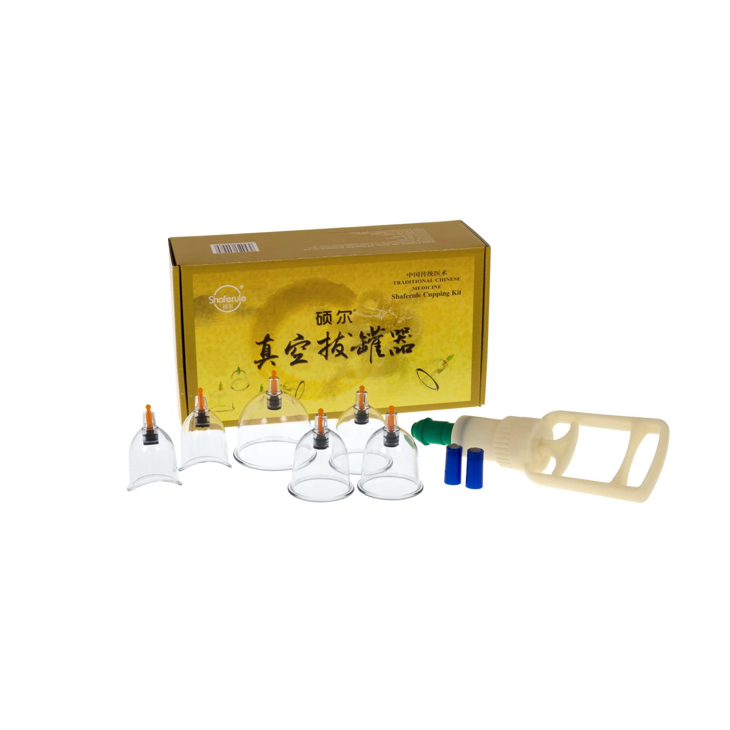 AFH Webshop Plastic Cupping Set with Vacuum Pump | 6 Pieces