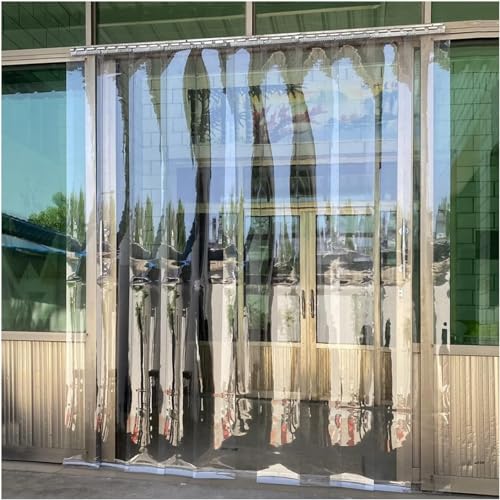 Juego de cortinas de PVC industrial para uso en interiores, perfectas para cámaras frías, refrigeradores, puertas de congelador, eficiencia energética y fácil de instalar