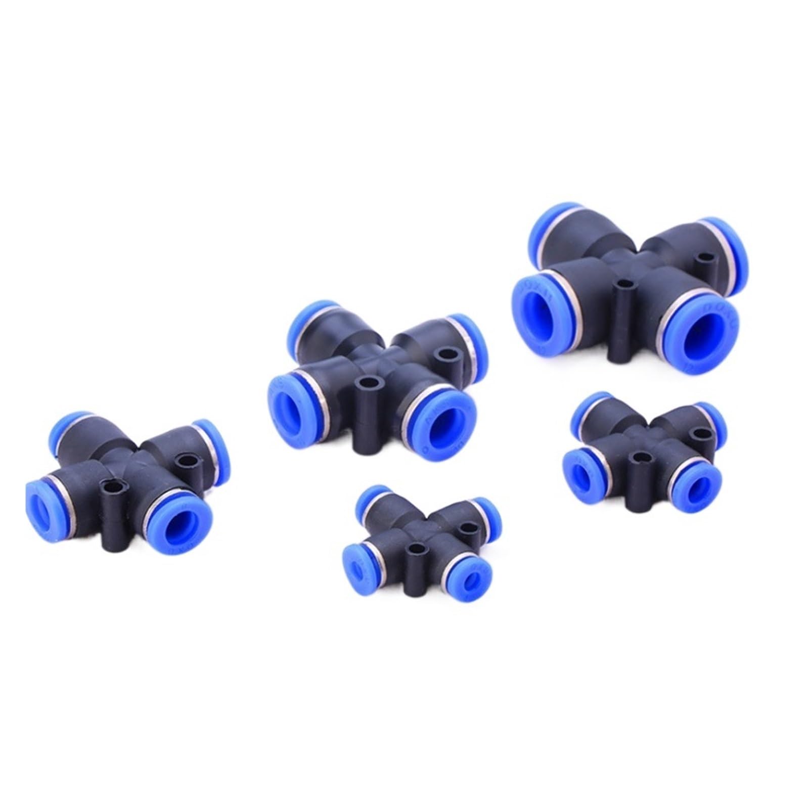 Conectores Rápidos Neumáticos 8 Mm OD - Paquete De 10 - Roscas 2/4", Sin Fugas, Para Tubos Aire - Blanco
