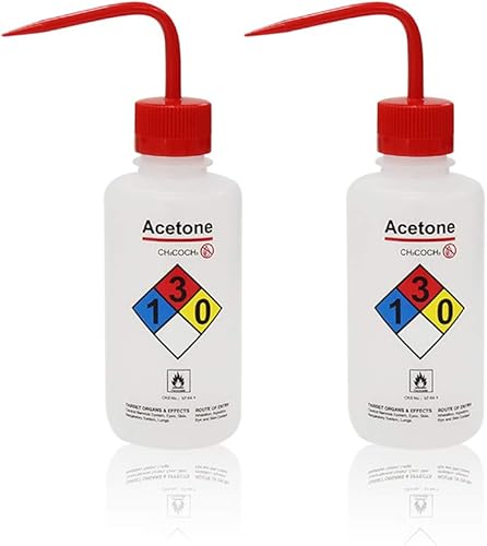2pcs de botellas de lavado de seguridad, vol.16.9 fl oz 17oz, botella de lavado de acetona, material de LDPE, LVM004