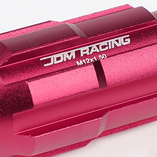 Image of DNA MOTORING LN-ZTL-9025-15-PK 20Pcs M12 x 1.5 Open End Style Wheel Lug Nuts w /Deep Drive Extension Adapter, 24mm OD /50mm H, Pink