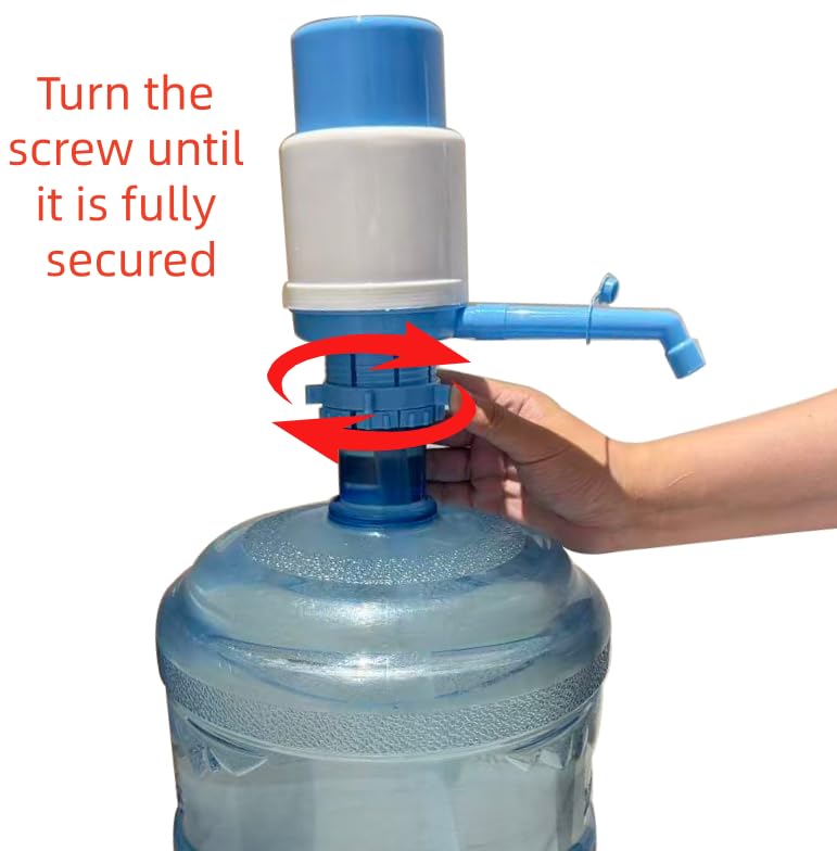 Water Bottles Dispenser Blue Manual Hand Pressure Drinking Fountain Pressure Water Press Pump