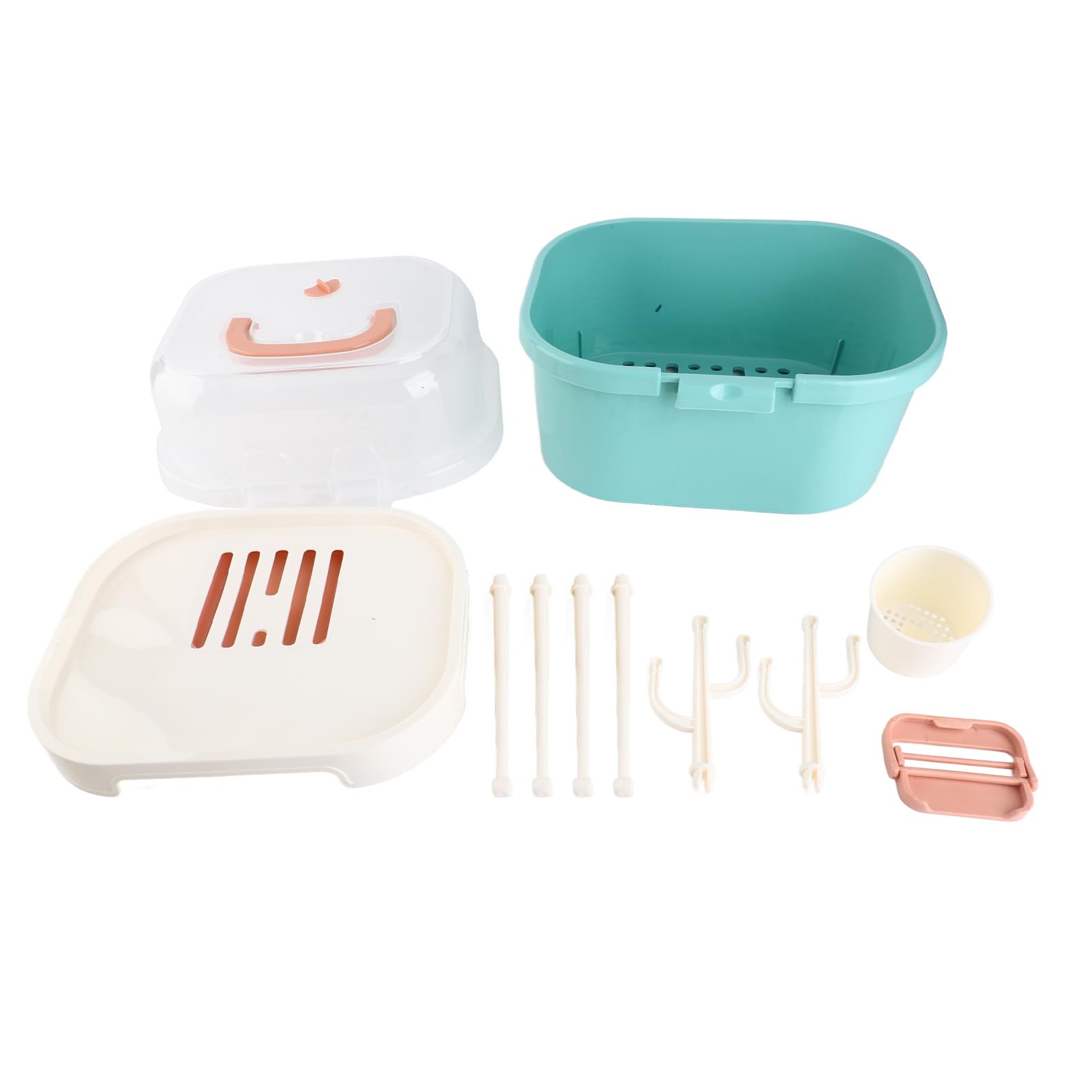 Asciuga Biberon, Scatola Porta Biberon, Porta Biberon, Porta Biberon, Organizzatore Porta Biberon Porta Biberon con Coperchio per Biberon, Stoviglie per Bambini (Green)