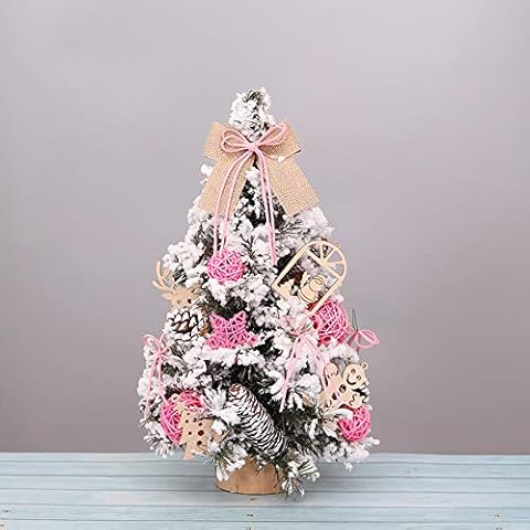 SDFHE Flocking Christmas tree set table top mini tree decoration table decoration Christmas festival decorations 60cmrose-145H Cover