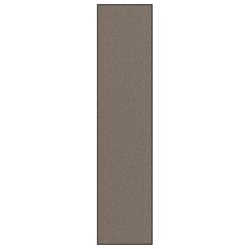 Zerbino marrone 115 x 500 cm, robusto polipropilene con fondo in PVC, tappetino antiscivolo per corridoio, terrazza coperta e ufficio