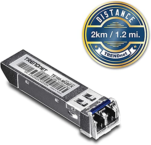 Image of TRENDnet SFP to RJ45 100Base-FX Multi-Mode LC Module, TE100-MGBFX, Compatible with Mini-GBIC, Supports 1310 nm, Up to 155 Mbps, Hot-Pluggable, Up to 2 Km (1.2 Miles), Lifetime Protection