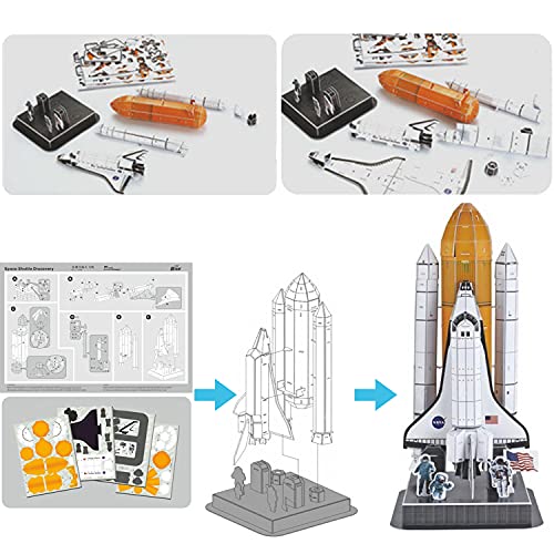 Liberty Imports 3D Puzzle Diy Model Set - Worlds Greatest Architecture Jigsaw Puzzles Building Kit (Space Shuttle Discovery) #TOP5