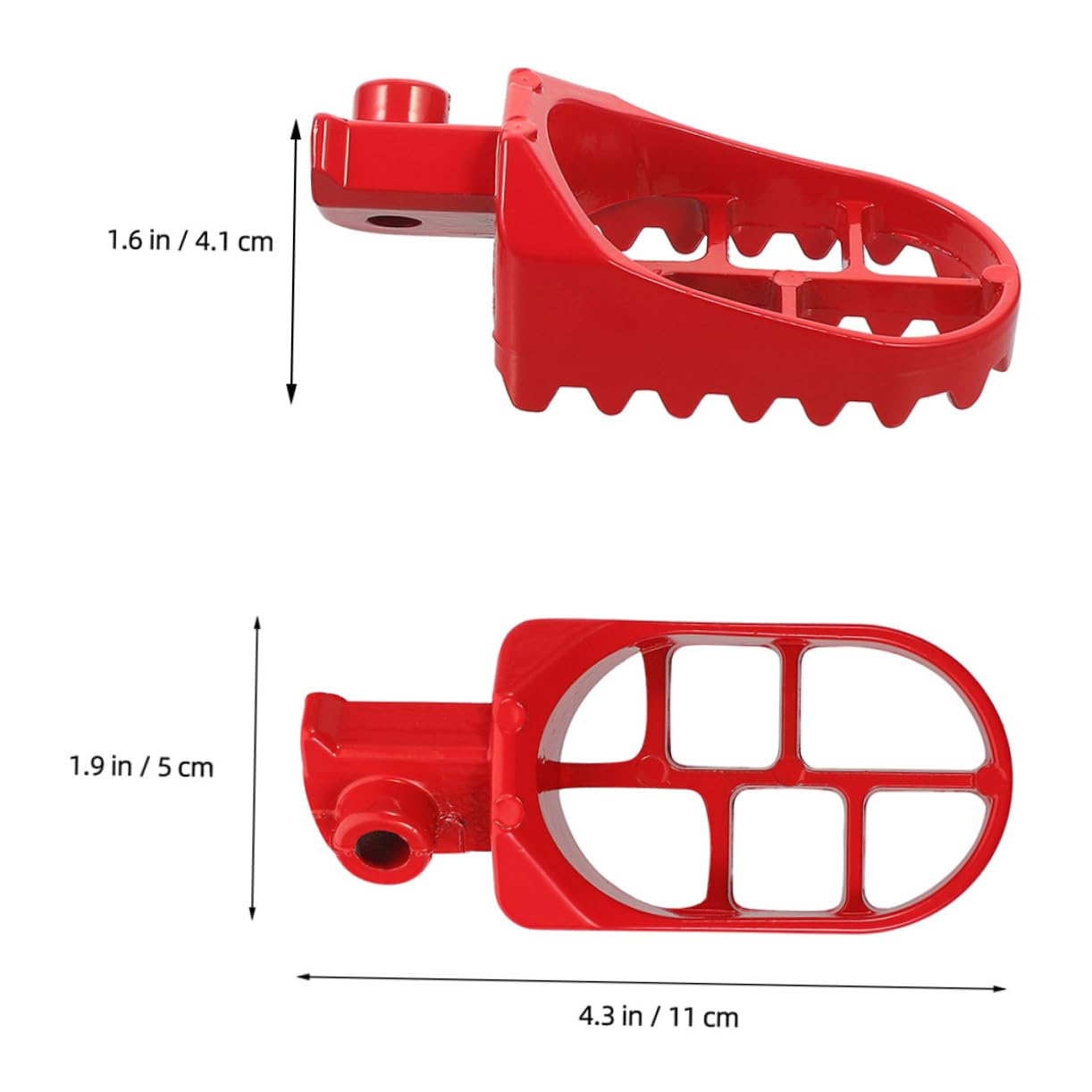 4 Estriberas de Aluminio Rojas para Pit Bike y Mini Bike, Cómodas para Apoyar los Pies, Diseño Atractivo para Jóvenes Pilotos y Niños
