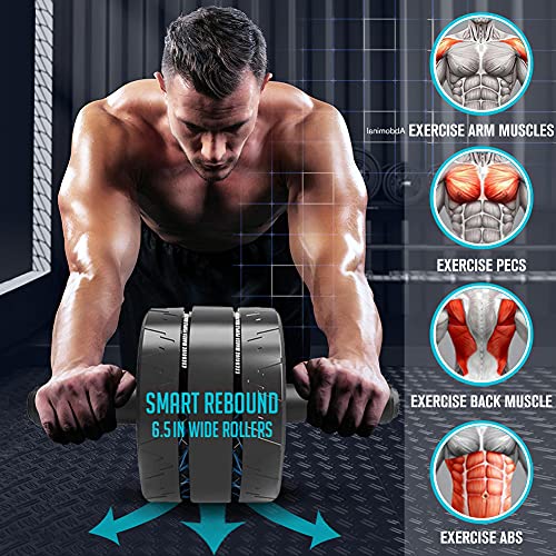 Buikroller buiktrainer afroller buikspiertrainer met gevoerde kniemat, abdominale trainer voor mannen en vrouwen, thuis… - Image 5