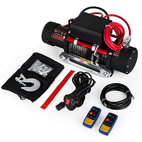 DOLUNTO 12V 6T Winch Eléctrico para ATV con Cuerda Sintética