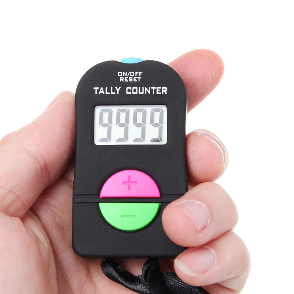 Contatore Digitale, Contatore Digitale per Golf da 2 Pezzi, Elettronica Aggiungi sottrarre clicker Manuale, Contatore Digitale per Piccoli Golf, con Cordino, 0-9999
