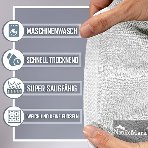 NatureMark 2er Pack Badvorleger Badematte | Premium Qualität | 100% Baumwolle | 50 x 80 cm | Duschvorleger Duschmatte Doppelpack… – Ansicht 3