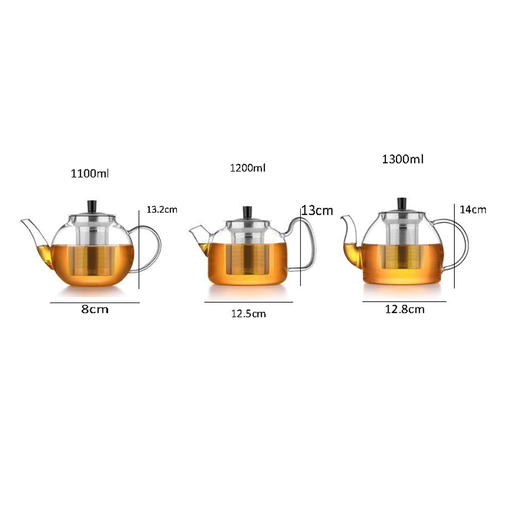Czajniczek żaroodporny szklany czajniczek Filtr ze stali nierdzewnej Herbata Herbata Gotowana Herbata Gotowana Herbata (kolor: 1,3l) (1,3l)