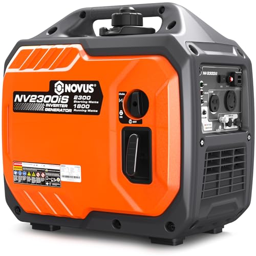 NOVUS 2300W Inverter Generator, Portable Gas Generator for Camping, Home and RV, Super Quiet and Lightweight, RV Ready with 30A Outlet, CO Sensor, Parallel Ready, ECO Model Feature, EPA Compliant