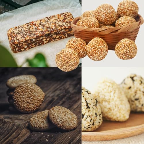 Image of BOKF Black & White Sesame Seeds | Natural, Unpolished Til | High in Calcium & Iron | Ideal for Cooking, Chutneys, Ladoos & Baking | Gluten-Free, Vegan (Kala Safed Till)