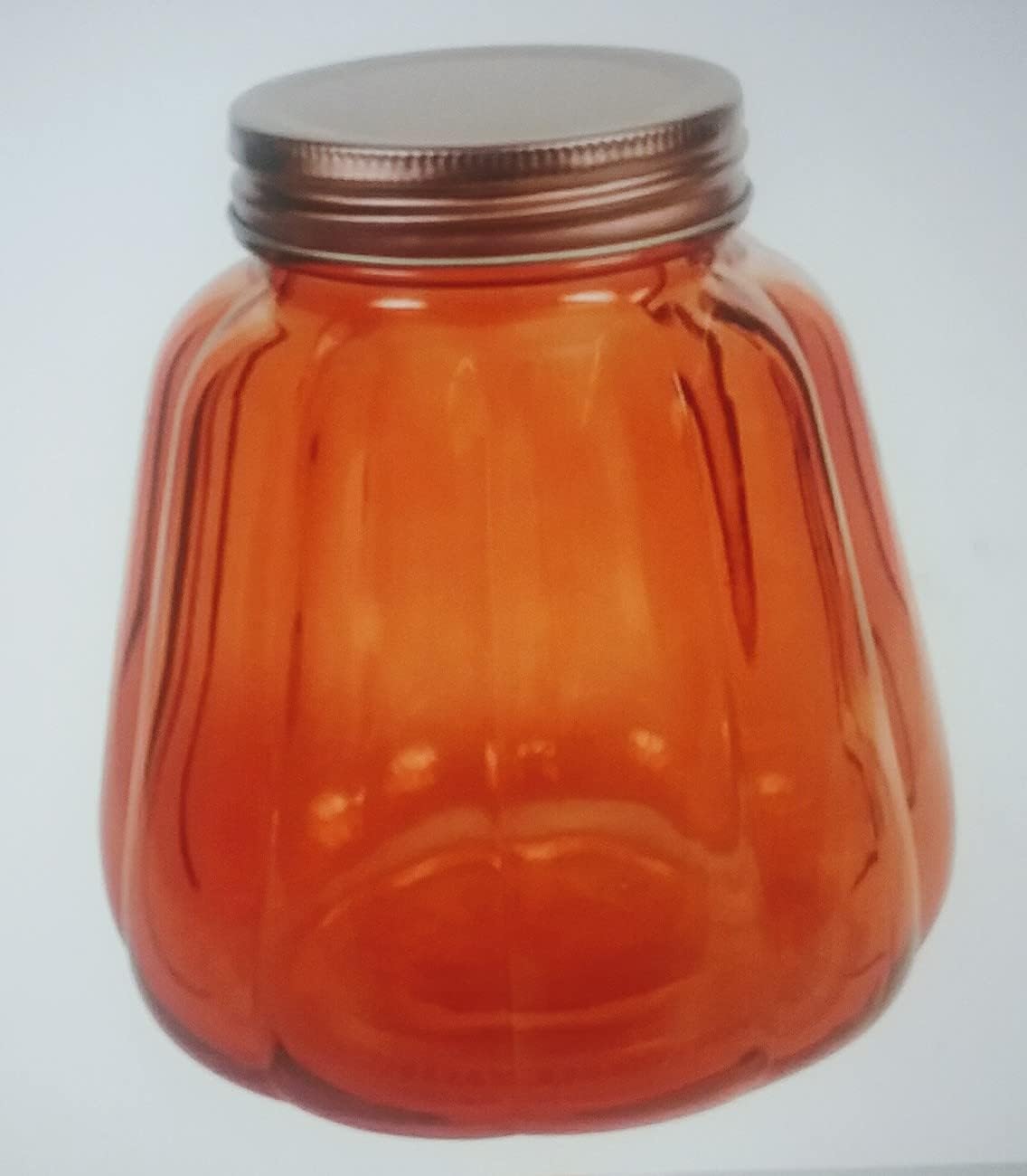 JF Pumpkin Shaped Glass Jars with Rose Gold Lids, 5in x