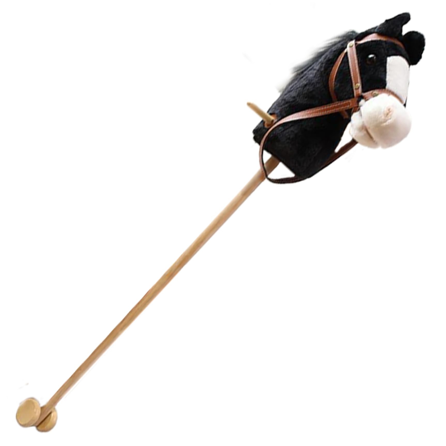 Caballo de Palo con Efectos de Sonido realistas Felpa 39 Alto Caballo de pasatiempo de Halloween con Ruedas y Poste de Madera Mango Antideslizante Juguete para Montar para Regalos de niños (Negro)
