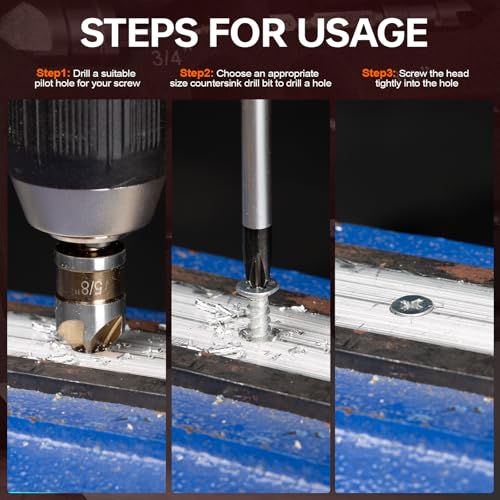 Matework 6-Piece Cobalt HSS Countersink Set