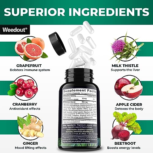 WEEDOUT Total Cleanse Detox Pills - Full Body Cleanser Detox - Fast Toxin Rid - Natural Liver Detox Cleanse & Repair - Urinary Tract Cleanse with Milk Thistle - Made in USA, 60 Capsules - Image 3