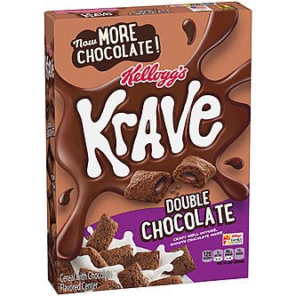 kellogs Krave Double Chocolate Cereal, 312 g