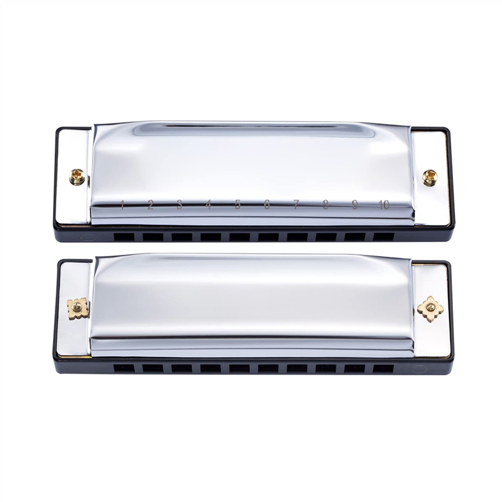 10 Otworów Harmonijka Ustna Diatoniczna Klucz Do Instrumentu Muzycznego C Reed Dla Początkujących Harmonijka Dla Początkujących (Color : Silver)