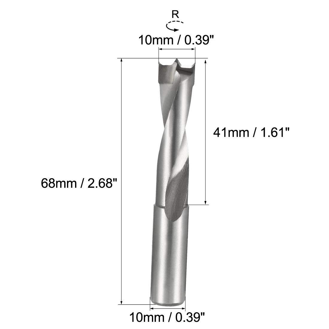 uxcell Brad Point Drill Bits for Wood 10mm x 68mm Right Turning Carbide for Woodworking Carpentry Drilling Tool - Image 2