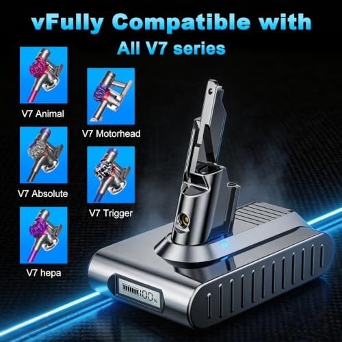 Image of Bonacell Upgarded 21.6V 10Ah Li-ion Replacement for Dyson V7 Battery Compatible with SV11 V7 Animal /Motorhead /Trigger, Absolute Handheld Vacuum Cleaners 229687 225403 Cordless Vacuum