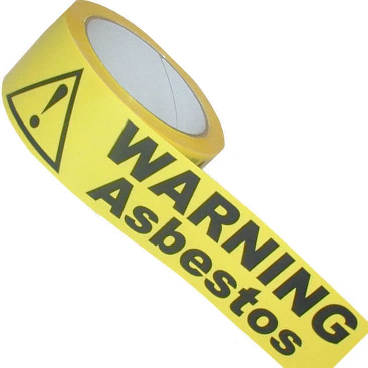 WARNING ASBESTOS self-adhesive marking tape - twin-ply premium grade (48mm x 33M)