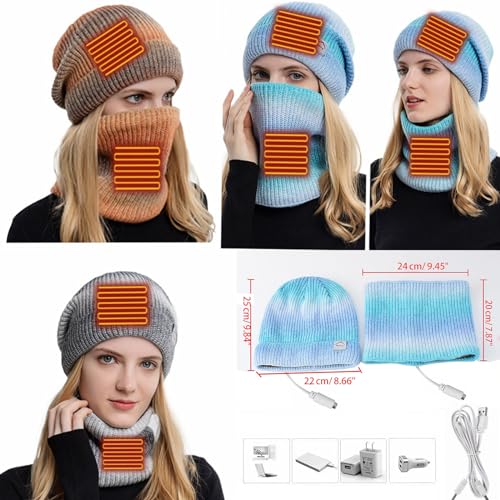 Bufanda eléctrica cálida USB y gorros para hombre con estampado de calavera 4