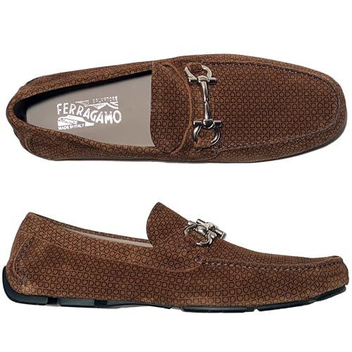 Gancini Bit Parigi 17 Brown Men's Suede Drivers Dress Loafers Moccasin (Salvatore2