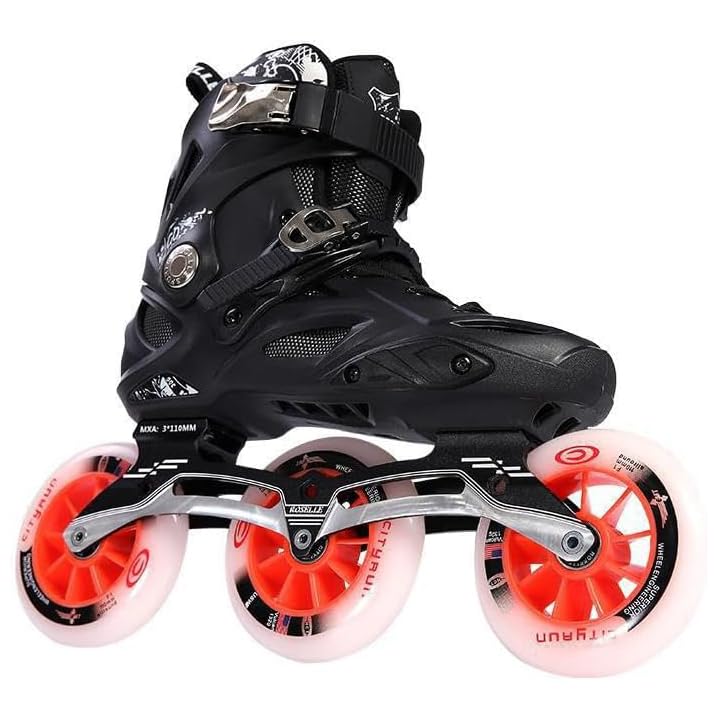Patines En Línea Unisex para Adultos Niños Adolescentes, Rollerblade Patines 3 Ruedas Varias Tallas Patines para Hombres Y Mujeres Patines En Línea Talla para Principiantes(43,Black)