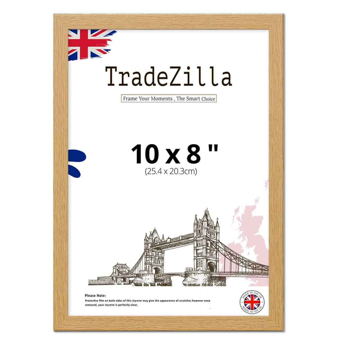 Tradezilla Oak | Flat Style (25.40 X 20.32 Cm) Wall Mounting 0' 10" X 0' 8" Frame For Gift 8 X 10 Inch Picture Frames [ ]