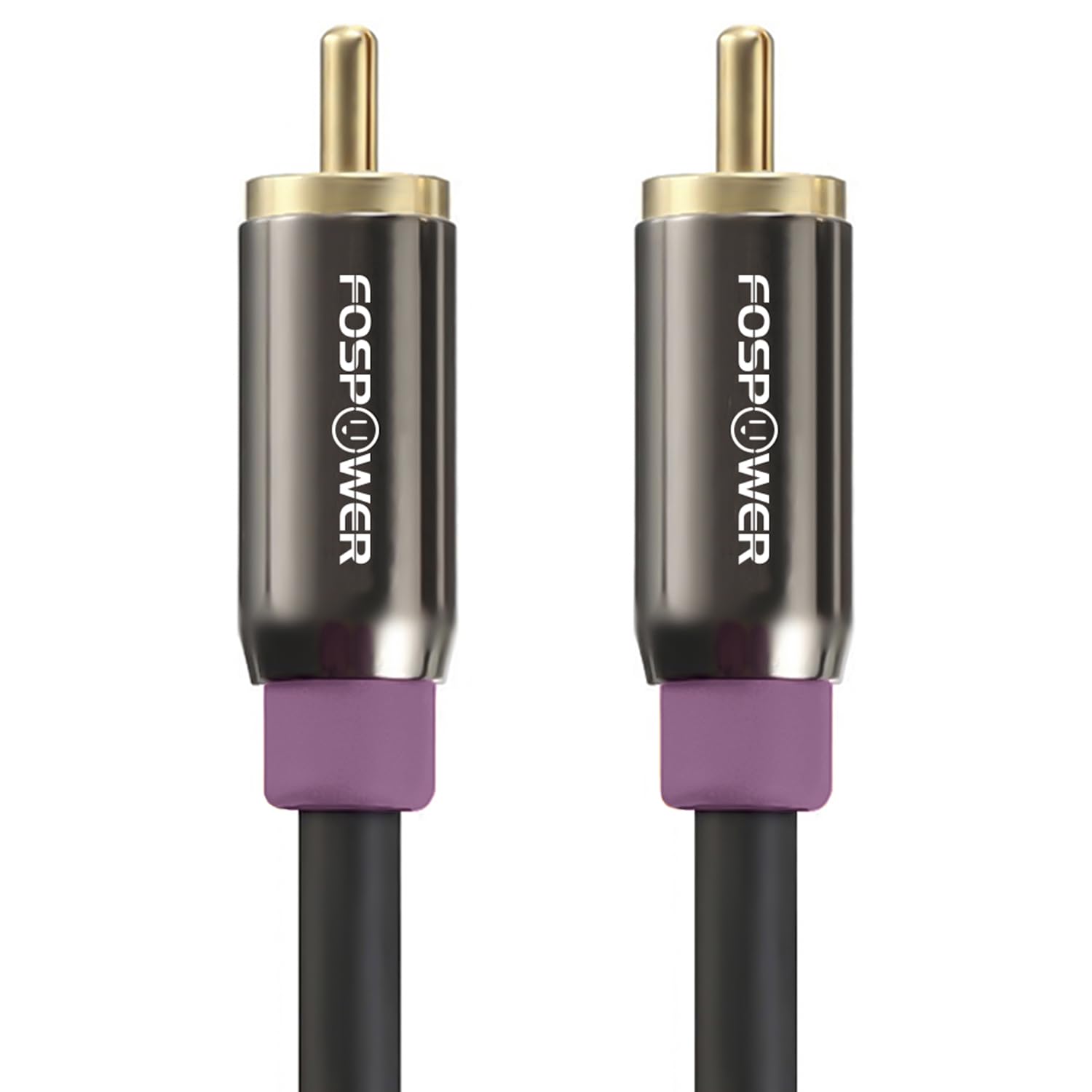 FosPower Subwoofer Cable (6 FT) RCA to RCA Audio Stereo Cable, Male to Male - Dual Shielded Cord | 24K Gold Plated Connector | Corrosion Resistant | Clean Sounding Signal