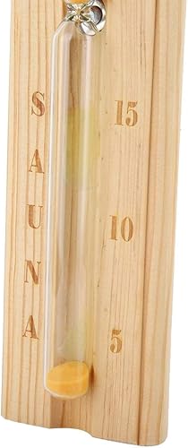 Miniatura 8 de TOPINCN Temporizador de arena para sauna de madera canadiense montado en la pared giratorio 15 minutos reloj de arena temporizador con arena