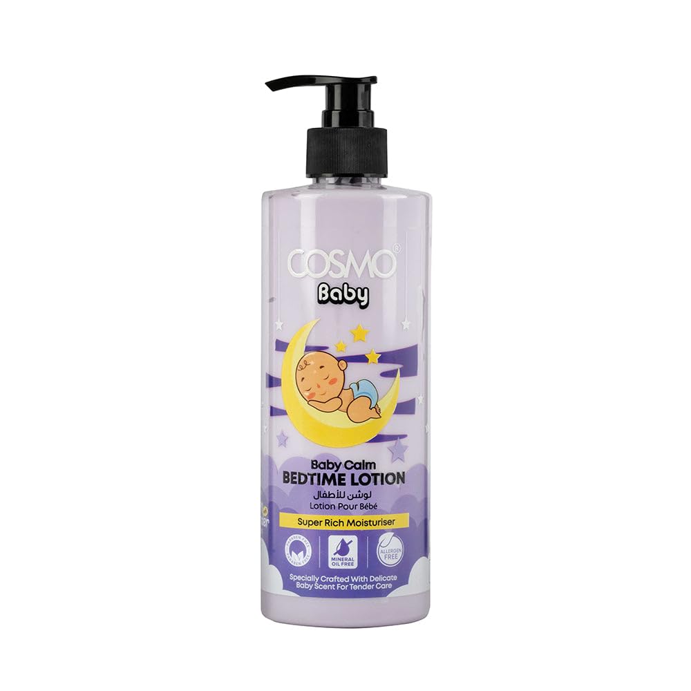 Cosmo Bath & Body Care Baby Calm Bedtime Body Lotion 500ml | Super Rich Moisturiser, Hydrating | Non Greasy, Non Sticky, Long Lasting | Mineral Oil & Paraben Free | Fresh Scent For All Skin Types-image-11