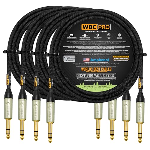 Cable Star-Quad ultra silencioso y flexible de 6,35 mm TRS con conectores Amphenol dorados