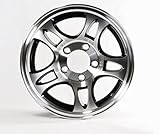 15x6 Black Machined Aluminum Bullet Trailer Wheel 5 on 4.50 Bolt Pattern