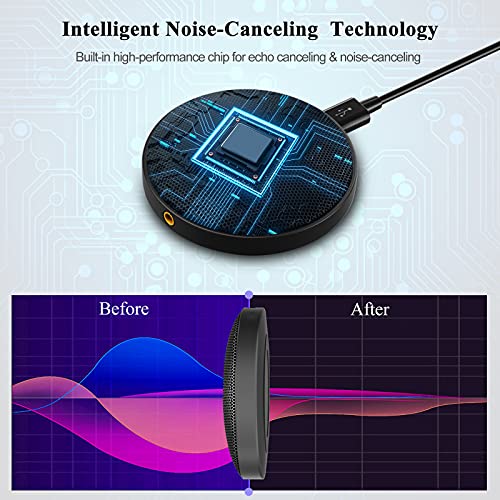 Flauno Mikrofon PC für Konferenz | Konferenzmikrofon 360°USB PC Mikrofon | mit Mute-Taste - Plug 'n Play - Kompatibel… – Bild 3