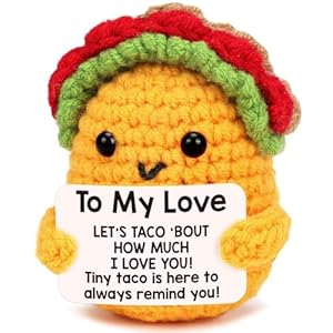 TuSuQing Boyfriend I Love You Gifts for Her Him Girlfriend Wife Husband Birthday Unique Gift Ideas, Handmade Crochet Positive Taco Couples Valentines Christmas Anniversary Small Gifts – to My Love