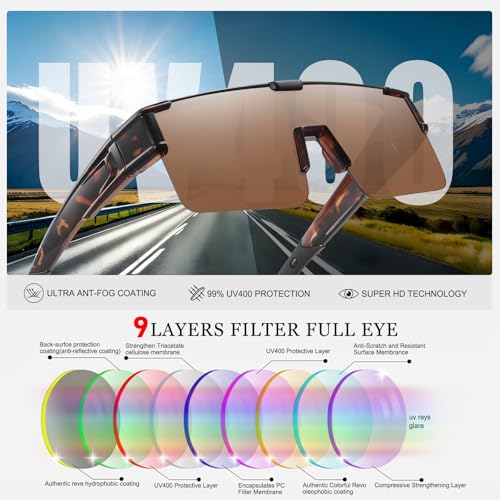 Image of HAOLOTA Fit Over Glasses Sunglasses for Men, Wrap Around Sunglasses for Driving Cycling Outdoors UV Protection