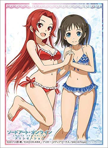 Bushiroad High Grade 60ct Printed Art Card Sleeves Deck Protectors Weiss Schwarz Sword Art Online Alicization Tiese and Ronye Swimsuit Vol 2611