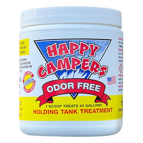 Happy Campers RV Toilet Treatment - Powerful Odor Control, Long-Lasting RV Tank Treatment - Prevents Clogs, Buildup, Sensor Failure - Keeps Holding Tank Clean & Healthy, Odor Free
