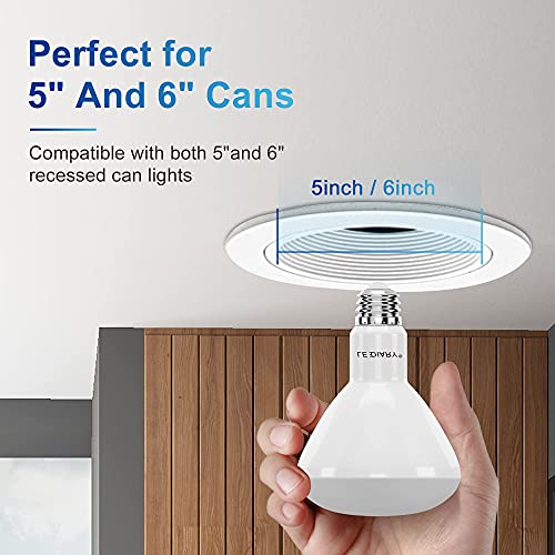 Lediary 6-Pack Br30 Led Recessed Light Bulbs, 8W=65W, 650Lm, 3000K Warm White, Br30 Led Bulb, Dimmable Indoor Flood Lights For Cans, E26 Medium Base - Ul & Fcc Listed #TOP2