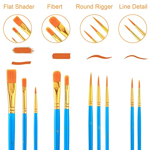 Image of AROIC Paint Brush Palette Set, 12 Packs of 120 Brushes and 12 Tray Palettes