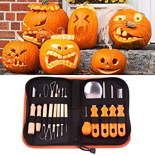 Halloween Pumpkin Carving Cutter,13 Pieces Professional Pumpkin Carving Cutter Kit Kitchen Cutter Tool Carving Cutter Props for Pumpkin Lamp Halloween Decoration Making
