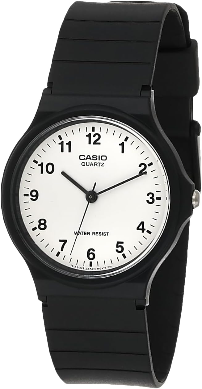 Montre CASIO MQ-24 Vintage - Cadran Blanc, Bracelet Silicone Noir - Unisexe - Neuve Avec étiquette