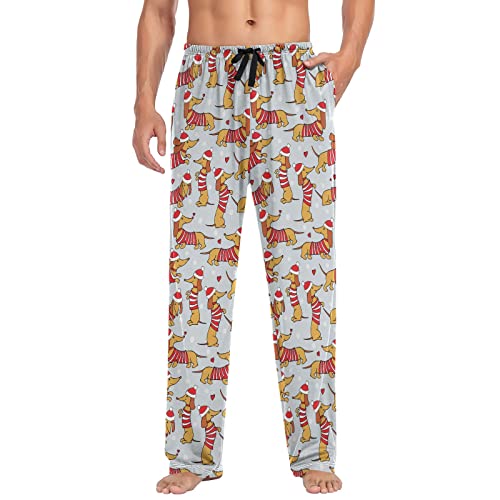 Aflyko Christmas Men's Pajama Pants with Pockets Loose Lounge Sleepwear Long Pjs Bottoms